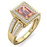1-1/2 Carat Morganite and Diamond Ring In 14 Karat Yellow Gold Image-2
