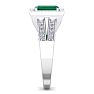 1 1/2 Carat Emerald and Halo Diamond Ring In 14 Karat White Gold Image-4