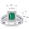 1 1/2 Carat Emerald and Halo Diamond Ring In 14 Karat White Gold Image-5