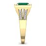 1 1/2 Carat Emerald and Halo Diamond Ring In 14 Karat Yellow Gold Image-4