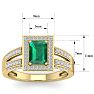 1 1/2 Carat Emerald and Halo Diamond Ring In 14 Karat Yellow Gold Image-5