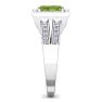 1 3/4 Carat Peridot and Halo Diamond Ring In 14 Karat White Gold Image-4
