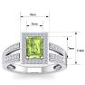 1 3/4 Carat Peridot and Halo Diamond Ring In 14 Karat White Gold Image-5