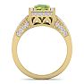 1 3/4 Carat Peridot and Halo Diamond Ring In 14 Karat Yellow Gold Image-3