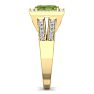 1 3/4 Carat Peridot and Halo Diamond Ring In 14 Karat Yellow Gold Image-4