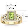 1 3/4 Carat Peridot and Halo Diamond Ring In 14 Karat Yellow Gold Image-5