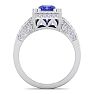 1 3/4 Carat Tanzanite and Halo Diamond Ring In 14 Karat White Gold Image-3