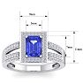 1 3/4 Carat Tanzanite and Halo Diamond Ring In 14 Karat White Gold Image-5