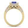 1 3/4 Carat Tanzanite and Halo Diamond Ring In 14 Karat Yellow Gold Image-3