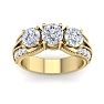 Important 3 Carat Total Diamond Weight Ring in 14 Karat Yellow Gold. This is a Large, Fantastic Diamond Ring! Image-1