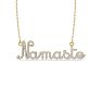 1/2 Carat Diamond Namaste Necklace In 14 Karat Yellow Gold, 16 Inches Image-1