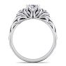 1 1/4 Carat Oval Shape Diamond Intricate Vine Engagement Ring In 14 Karat White Gold Image-3