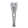 1 1/4 Carat Oval Shape Diamond Intricate Vine Engagement Ring In 14 Karat White Gold Image-4