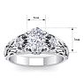 1 1/4 Carat Oval Shape Diamond Intricate Vine Engagement Ring In 14 Karat White Gold Image-5
