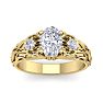 1 1/4 Carat Oval Shape Diamond Intricate Vine Engagement Ring In 14 Karat Yellow Gold Image-1
