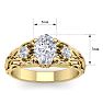 1 1/4 Carat Oval Shape Diamond Intricate Vine Engagement Ring In 14 Karat Yellow Gold Image-5