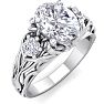 1 3/4 Carat Oval Shape Diamond Intricate Vine Engagement Ring In 14 Karat White Gold Image-2