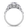 1 3/4 Carat Oval Shape Diamond Intricate Vine Engagement Ring In 14 Karat White Gold Image-3