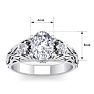 1 3/4 Carat Oval Shape Diamond Intricate Vine Engagement Ring In 14 Karat White Gold Image-5