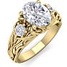 1 3/4 Carat Oval Shape Diamond Intricate Vine Engagement Ring In 14 Karat Yellow Gold Image-2