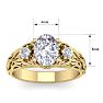 1 3/4 Carat Oval Shape Diamond Intricate Vine Engagement Ring In 14 Karat Yellow Gold Image-5