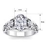2 1/4 Carat Oval Shape Diamond Intricate Vine Engagement Ring In 14 Karat White Gold Image-5