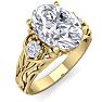 3 1/4 Carat Oval Shape Diamond Intricate Vine Engagement Ring In 14 Karat Yellow Gold Image-2