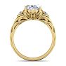 3 1/4 Carat Oval Shape Diamond Intricate Vine Engagement Ring In 14 Karat Yellow Gold Image-3