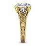 3 1/4 Carat Oval Shape Diamond Intricate Vine Engagement Ring In 14 Karat Yellow Gold Image-4