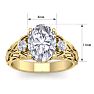 3 1/4 Carat Oval Shape Diamond Intricate Vine Engagement Ring In 14 Karat Yellow Gold Image-5