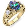 1 Carat Oval Shape Mystic Topaz Ring and Diamonds In 14 Karat Yellow Gold Image-2