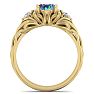 1 Carat Oval Shape Mystic Topaz Ring and Diamonds In 14 Karat Yellow Gold Image-3