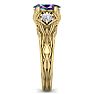 1 Carat Oval Shape Mystic Topaz Ring and Diamonds In 14 Karat Yellow Gold Image-4