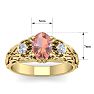 1 Carat Oval Shape Morganite and Diamond Intricate Vine Engagement Ring In 14 Karat Yellow Gold Image-5