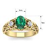 1 Carat Oval Shape Emerald and Diamond Intricate Vine Engagement Ring In 14 Karat Yellow Gold Image-5