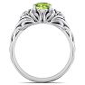 1 1/10 Carat Oval Shape Peridot and Diamond Intricate Vine Engagement Ring In 14 Karat White Gold Image-3