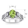 1 1/10 Carat Oval Shape Peridot and Diamond Intricate Vine Engagement Ring In 14 Karat White Gold Image-5
