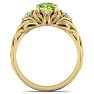 1 1/10 Carat Oval Shape Peridot and Diamond Intricate Vine Engagement Ring In 14 Karat Yellow Gold Image-3