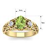 1 1/10 Carat Oval Shape Peridot and Diamond Intricate Vine Engagement Ring In 14 Karat Yellow Gold Image-5