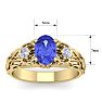 1 1/10 Carat Oval Shape Tanzanite and Diamond Intricate Vine Engagement Ring In 14 Karat Yellow Gold Image-5