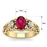 1 1/10 Carat Oval Shape Ruby and Diamond Intricate Vine Engagement Ring In 14 Karat Yellow Gold Image-5