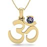 1/3 Carat Mystic Topaz Om Necklace In 14 Karat Yellow Gold, 18 Inches Image-1