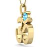 1/3 Carat Blue Topaz Om Necklace In 14 Karat Yellow Gold, 18 Inches Image-3