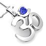 1/4 Carat Tanzanite Om Necklace In 14 Karat White Gold, 18 Inches Image-4