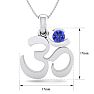 1/4 Carat Tanzanite Om Necklace In 14 Karat White Gold, 18 Inches Image-5
