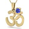 1/4 Carat Tanzanite Om Necklace In 14 Karat Yellow Gold, 18 Inches Image-2