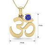1/4 Carat Tanzanite Om Necklace In 14 Karat Yellow Gold, 18 Inches Image-5