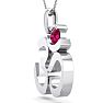 1/3 Carat Ruby Om Necklace In 14 Karat White Gold, 18 Inches Image-3