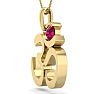 1/3 Carat Ruby Om Necklace In 14 Karat Yellow Gold, 18 Inches Image-3