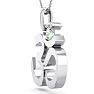 1/4 Carat Green Amethyst Om Necklace In 14 Karat White Gold, 18 Inches Image-3